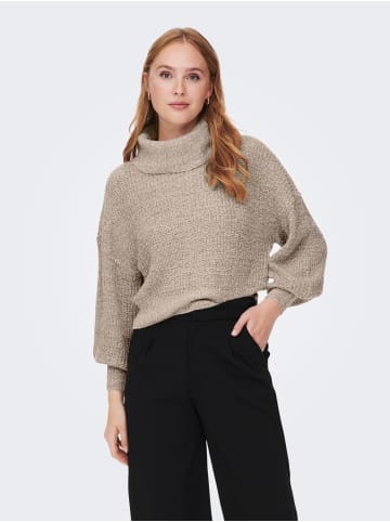 JACQUELINE de YONG Rollkragen Strick Pullover Puffärmel JDYMEGAN in Beige