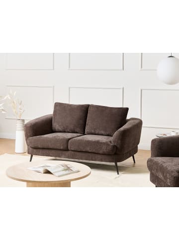 Beliani 2-Sitzer Sofa KJAER in Braun/Schwarz - (W) 155 x (H) 100 x (L) 100 cm