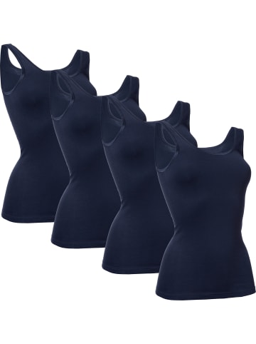 Con-ta Baumwolle, Feinripp Unterhemd 4er-Pack in marine