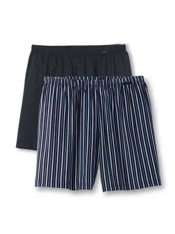Calida Web-Boxershorts 2er Pack in Weiß/Dunkelblau