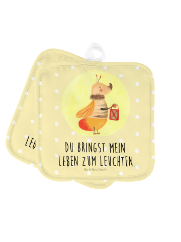 Mr. & Mrs. Panda Topfuntersetzer Glühwürmchen mit Spruch in Gelb Pastell