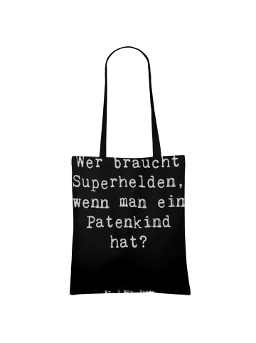 Mr. & Mrs. Panda Tragetasche Patenkind Wunder mit Spruch in Schwarz