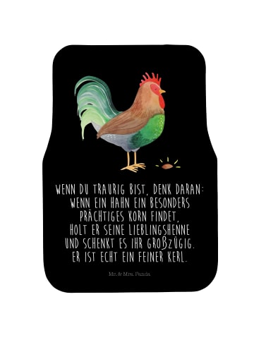 Mr. & Mrs. Panda Autoteppich Hahn Korn mit Spruch in Schwarz