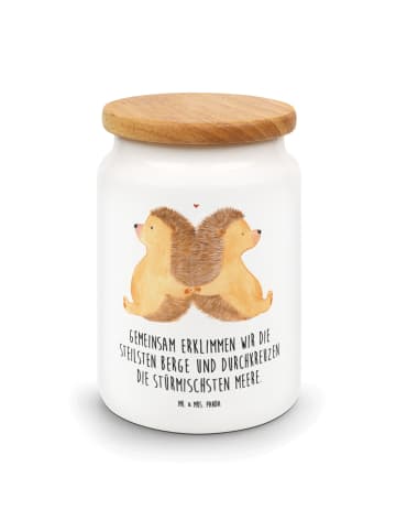 Mr. & Mrs. Panda Dose Igel händchenhaltend mit Spruch in Weiß