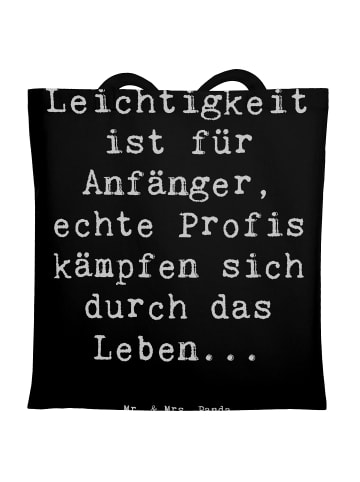 Mr. & Mrs. Panda Tote Bag Spruch Leichtigkeit für Profis mit Spruch in Schwarz