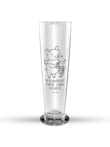 Mr. & Mrs. Panda Bier Glas Glühschwein Smörle mit Spruch in Transparent