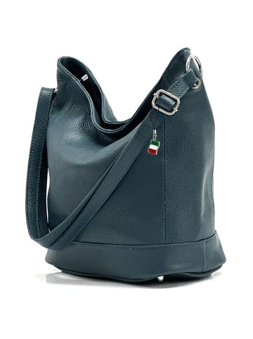 Florence Florence Schultertasche, Shopper Leder türkis ca. 37cm