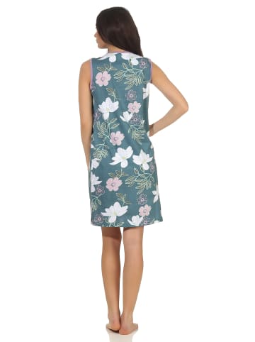 NORMANN Ärmelloses Achsel Träger Nachthemd geblümter - 54142 in grün