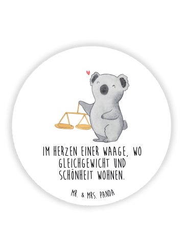 Mr. & Mrs. Panda Kühlschrankmagnet Waage Astrologie mit Spruch in Weiß