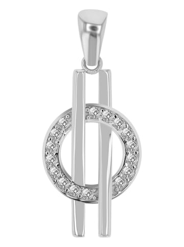 Adeliás Damen Anhänger aus 333 Gold mit Zirkonia in silber