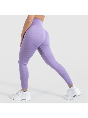 SMILODOX Kompression Leggings Amaze Ripp in Lila Melange