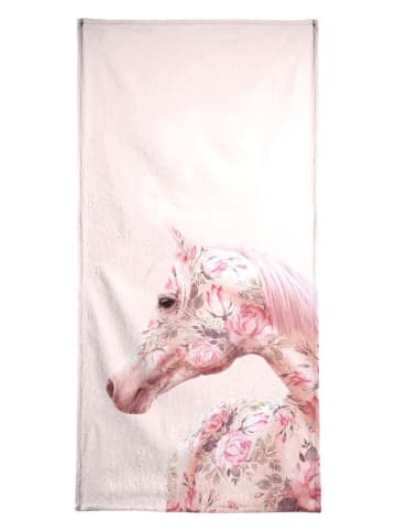 Juniqe Handtuch "Floral Horse" in Rosa