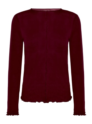 CARTOON Langarm-Shirt mit Kragen in Dark Aubergine