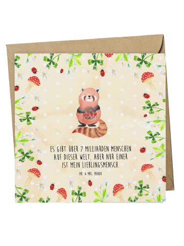 Mr. & Mrs. Panda Klappkarte Roter Panda mit Spruch in Naturpapier