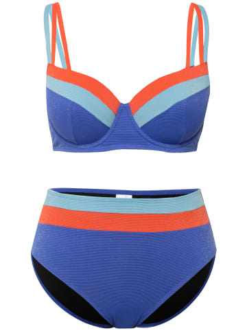 Ulla Popken Bikini in stahlblau