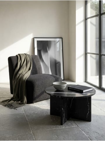 KADIMA DESIGN Couchtisch 60x60x33 cm Sofatisch in Marmor-Optik Modern, in Schwarz