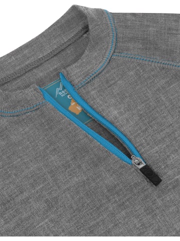 Normani Outdoor Sports Kinder Merino Langarm mit 1/4 Zipper Nyapari in Grau