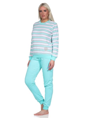 NORMANN Frottee Schlafanzug lang Pyjama - 75040 in mint