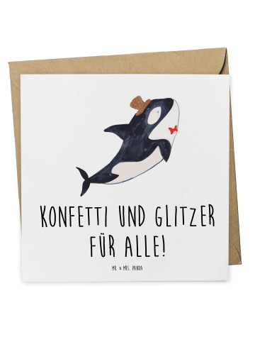 Mr. & Mrs. Panda Deluxe Karte Orca Zylinder mit Spruch in Weiß