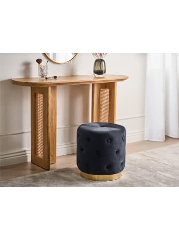 Beliani Pouf CARROLLTON in Schwarz/Gold - (W) 40 x (H) 41 x (L) 40 cm