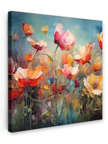 OnlyWow Leinwand Bilder Bunte Blumen