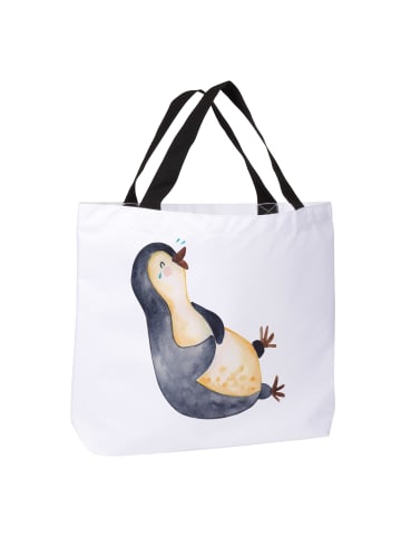 Mr. & Mrs. Panda Tasche Pinguin Lachen ohne Spruch in Weiß