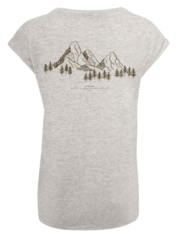 F4NT4STIC Damen T-Shirt PLUS SIZE Mountain Berge in grau meliert