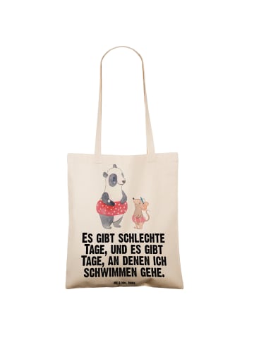 Mr. & Mrs. Panda Tragetasche Otter Schwimmen mit Spruch in Creme