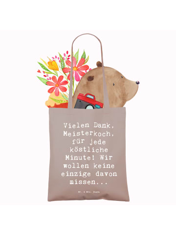 Mr. & Mrs. Panda Tote Bag Spruch Danke Koch mit Spruch in Braun Pastell