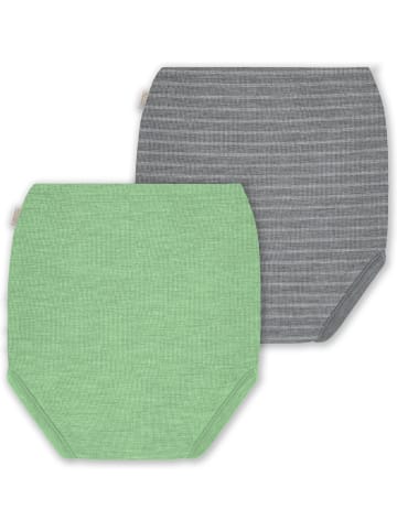 Normani Outdoor Sports 2er Pack Baby Merino Windelhose Tokoroa in Grau/Grün
