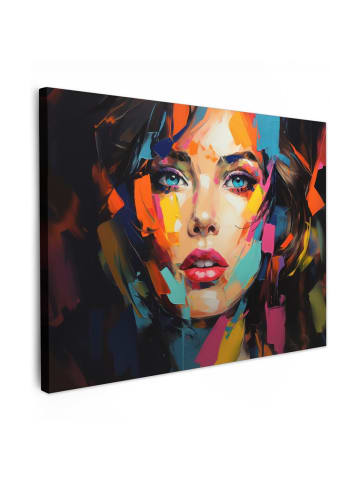 MuchoWow Leinwand bilder Buntes Porträt (BxH)