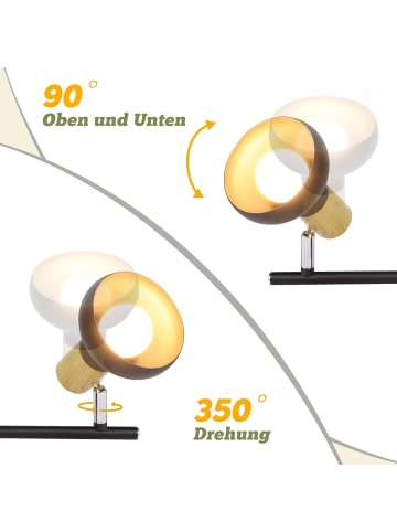 ZMH Deckenleuchte in schwarz 4-flammige E14 Vintage Metall Deckenspots