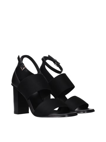 Max Mara Schwarz Stoff Plateau Sandalen