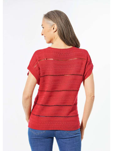 GOLDNER Stricktop mit U-Boot-Ausschnitt in rot