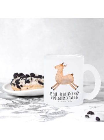 Mr. & Mrs. Panda Henkelbecher Lama Springen mit Spruch in Transparent