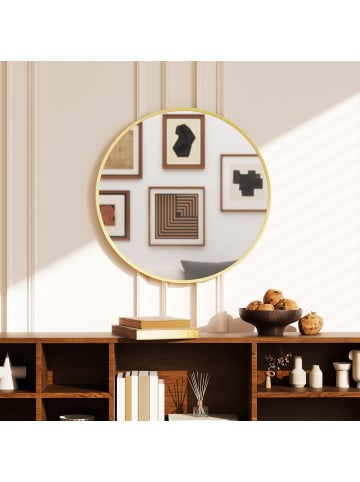 HOMCOM Wandspiegel-61L x 1B x 61H cm-Gold