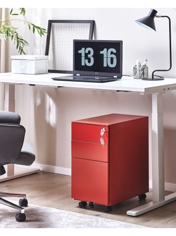 Beliani Büroschränke BOLSENA II in Rot - (W) 30 x (H) 60 x (L) 50 cm