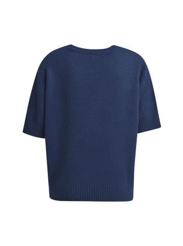 Milano Italy Fitted 1/2 Sleeve Pullover with Round Neck in Navy