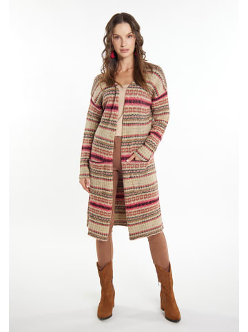 VIRITA Women Strick Cardigan in Beige Mehrfarbig