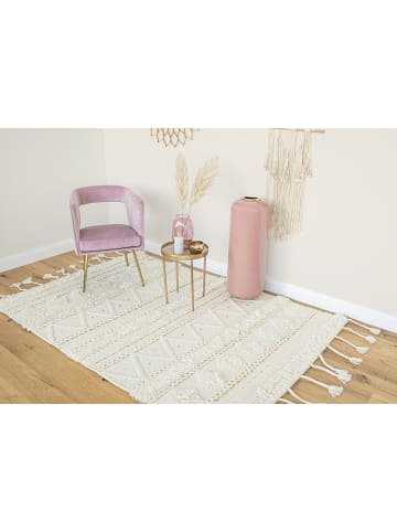 Kayoom Kurzflor Teppich Bohist 525 in creme - rechteckig