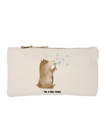 Mr. & Mrs. Panda Schminktasche Bär Seifenblasen ohne Spruch in Weiß