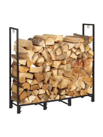 relaxdays Kaminholzregal in Schwarz