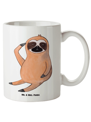 Mr. & Mrs. Panda XL Tasse Faultier Vogel ohne Spruch in Weiß