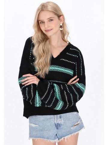 IZIA Women Sweater in black aqua