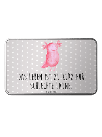 Mr. & Mrs. Panda Teedose Axolotl Glücklich mit Spruch in Grau Pastell