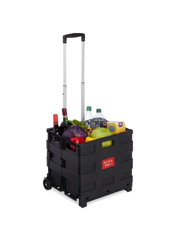 relaxdays 10x Einkaufstrolley in Schwarz - (B)42 x (H)100 x (T)37 cm