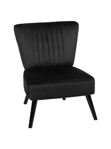 Beliani Sessel VAASA in Schwarz/Braun - (W) 60 x (H) 85 x (L) 61 cm
