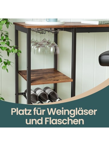 VASAGLE Bartisch Barnet in Braun-Schwarz - (B)40 x (H)90 x (T)110 cm