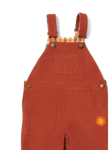 Little Green Radicals Gefütterte Bio-Cord-Latzhose in Orange