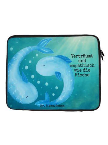 Mr. & Mrs. Panda Laptop Tasche Sternzeichen Fische Design mit Sp... in Weiß